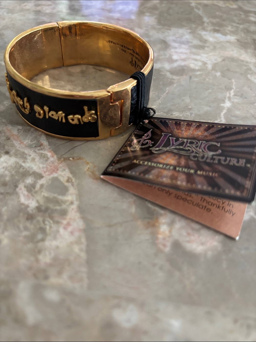 Lyric Culture Women's Black & Gold Statement Cuff Bracelet